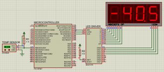DS18B20 temperature sensor with Max7219 schematic
