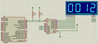 PIC16F887 with TM1637 schematic
