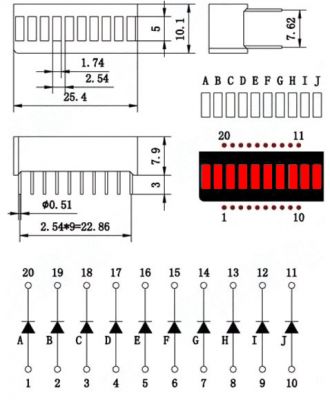 10 bit LED Bargraph schematic