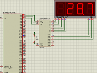 Stm32F401re with Max7219 schematic