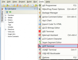 Open the UDP Terminal